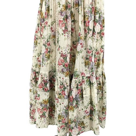 NWT LoveShackFancy Exley Dress Shining Gemstone Size 2 Floral Short Sleeve - Picture 3 of 16